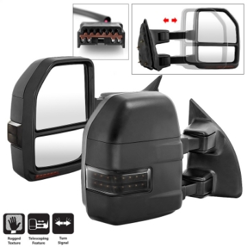 Picture of xTune 99-07 Ford Super Duty LED Telescoping Manual Mirrors - Smk Pair MIR-FDSD99S-G4-MA-RSM-SET
