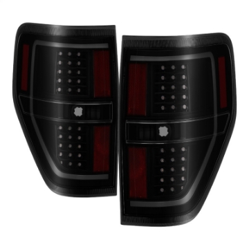 Picture of xTune 09-14 Ford F-150 Light Bar LED Tail Lights - Black Smoke ALT-JH-FF15009-LBLED-BSM