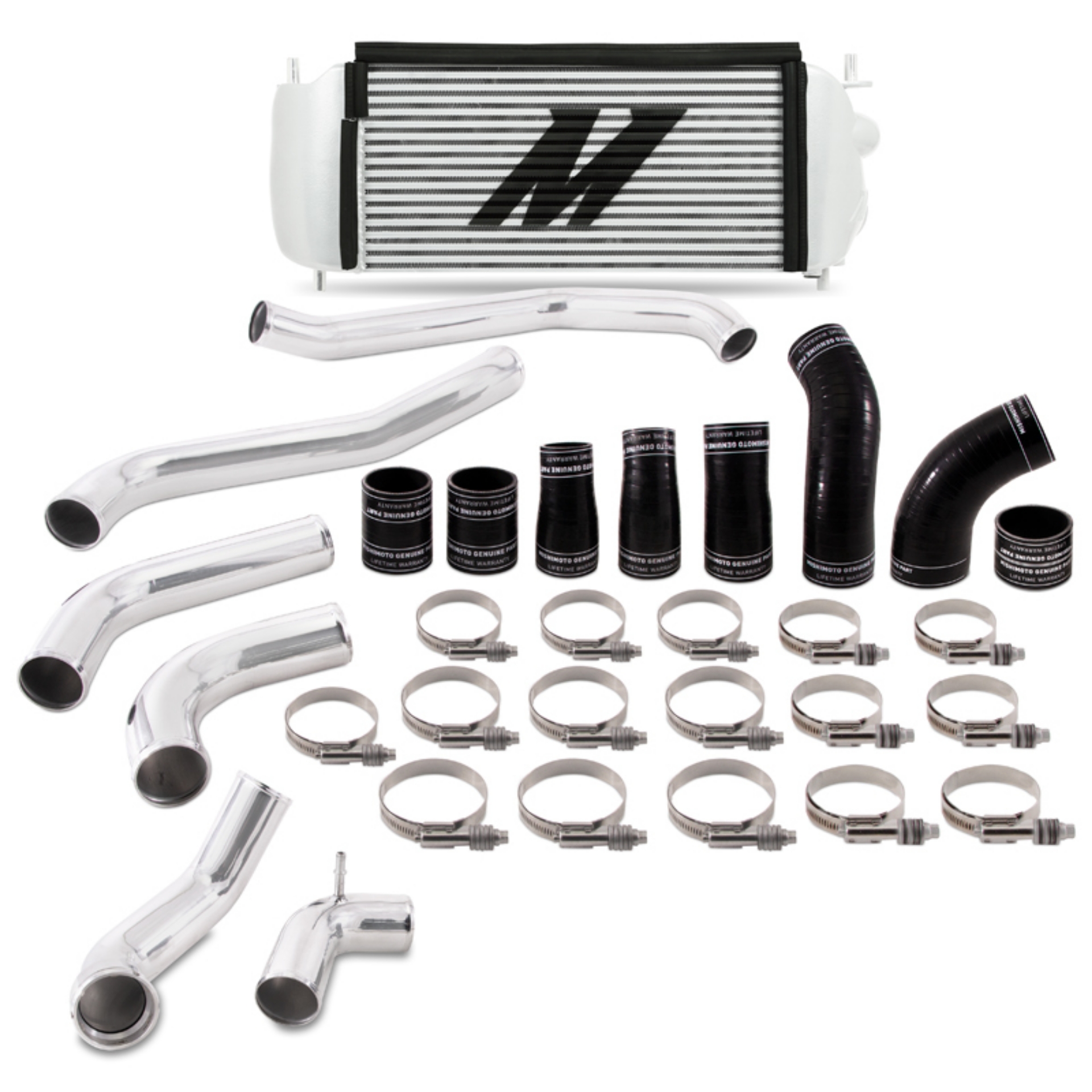 Picture of Mishimoto 2017+ Ford F150 3-5L EcoBoost Performance Intercooler Kit - Silver Cooler Polished Pipes