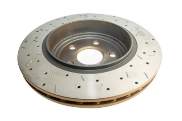 Picture of DBA 12-19 Jeep Grand Cherokee SRT8 Rear Drilled & Slotted 4000 XS Series Rotor