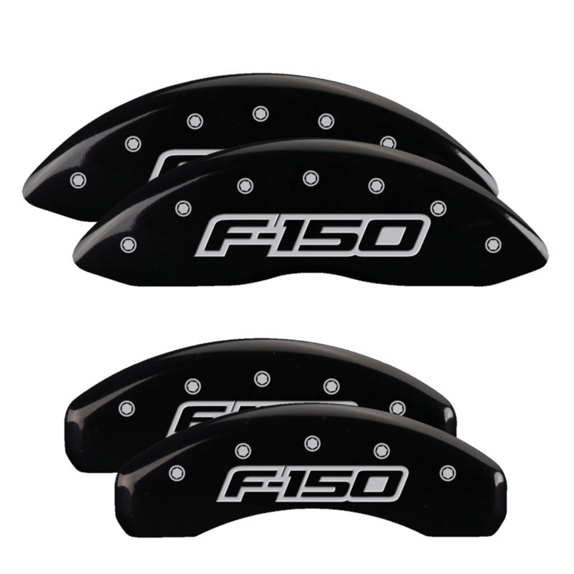 Picture of MGP 4 Caliper Covers Engraved F&R F150 - F150 2009 Black Powder Coat Finish Silver Characters
