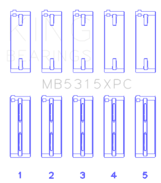 Picture of King 1992+ Mitsubishi 4G63-4G64 EVO I-IV Size -026 Coated Performance Main Bearing Set