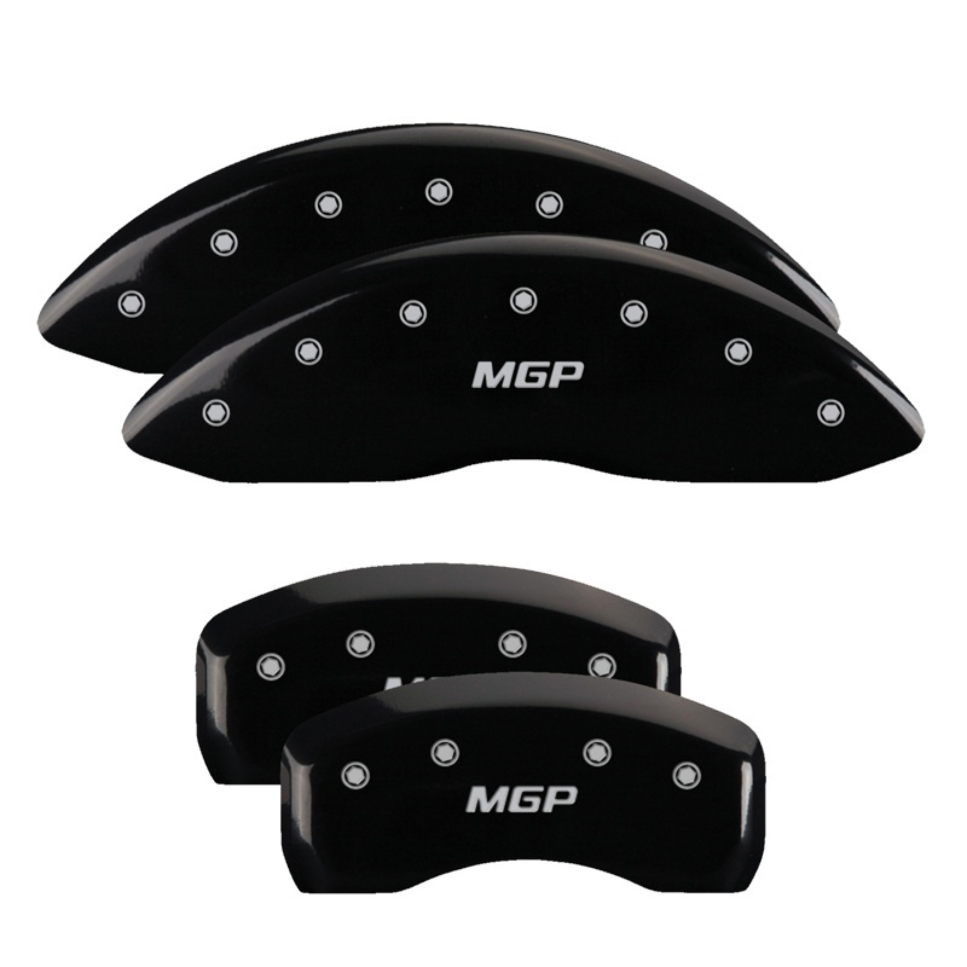 Picture of MGP 4 Caliper Covers Engraved Front & Rear Black Power Coat Finish Silver Characters - Honda