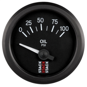 Picture of Autometer Stack Instruments 52mm 0-100 PSI 1-8in NPTF Electronic Oil Pressure Gauge - Black