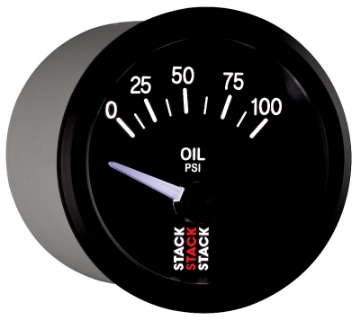 Picture of Autometer Stack Instruments 52mm 0-100 PSI 1-8in NPTF Electronic Oil Pressure Gauge - Black