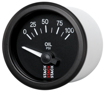 Picture of Autometer Stack Instruments 52mm 0-100 PSI 1-8in NPTF Electronic Oil Pressure Gauge - Black