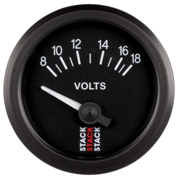 Picture of Autometer Stack Instruments 52mm 8-18V Electric Battery Voltage Gauge - Black