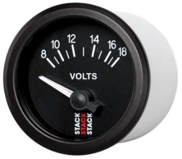 Picture of Autometer Stack Instruments 52mm 8-18V Electric Battery Voltage Gauge - Black