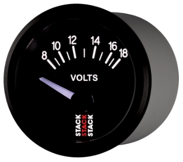 Picture of Autometer Stack Instruments 52mm 8-18V Electric Battery Voltage Gauge - Black
