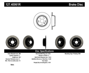 Picture of StopTech 04-08 Acura TL - 03-09 Honda Element Slotted & Drilled Right Rear Rotor