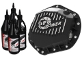 Picture of aFe Pro Series Rear Diff Cover Black w- Machined Fins & Gear Oil 01-18 GM Diesel Trucks V8-6-6L td