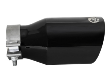 Picture of aFe MACH Force-Xp Univ 304 SS Double-Wall Clamp-On Exhaust Tip - Black - 3in Inlet - 4-5in Outlet