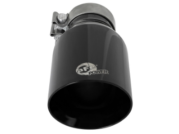 Picture of aFe MACH Force-Xp Univ 304 SS Double-Wall Clamp-On Exhaust Tip - Black - 3in Inlet - 4-5in Outlet