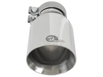 Picture of aFe MACH Force-Xp Univ 304 SS Double-Wall Clamp-On Exhaust Tip - Polished - 3in Inlet - 4-5in Outlet