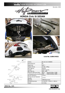 Picture of HKS 17+ Honda Civic Si Sedan FC Hi-Power Muffler Exhaust