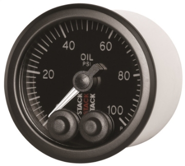 Picture of Autometer Stack Instruments Pro Control 52mm 0-100 PSI Oil Pressure Gauge - Black 1-8in NPTF Male