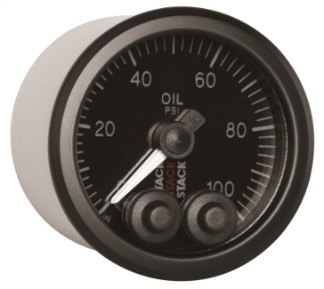 Picture of Autometer Stack Instruments Pro Control 52mm 0-100 PSI Oil Pressure Gauge - Black 1-8in NPTF Male