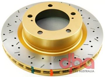Picture of DBA 07+ Toyota Landcruiser 200 Series Front Drilled and Slotted 4000 Series Rotor