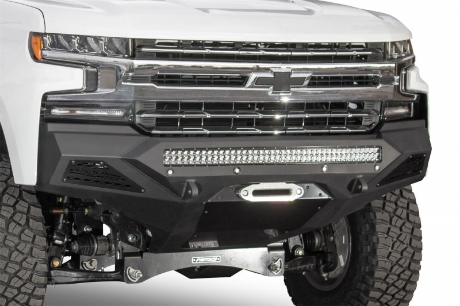 Picture of Addictive Desert Designs 2019 Chevrolet Silverado 1500 SF Front Bumper w- Winch Mount&Sensor Cutout