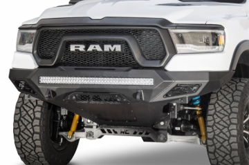 Picture of Addictive Desert Designs 2019 Ram Rebel 1500 Stealth Fighter Fr Bumper w-Parking Sensor Cutouts