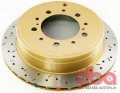 Picture of DBA 07+ Toyota Land Cruiser 200 Series Rear Drilled and Slotted 4000 Series Rotor