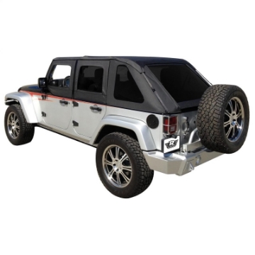 Picture of Rampage 2007-2018 Jeep WranglerJK Unlimited Frameless Soft Top Kit - Black Diamond