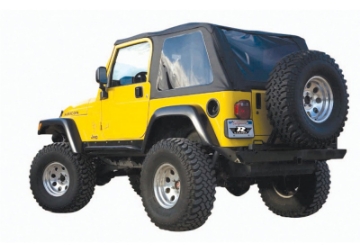 Picture of Rampage 1997-2006 Jeep WranglerTJ Excludes LJ Unlimited Frameless Soft Top Kit - Black Diamond