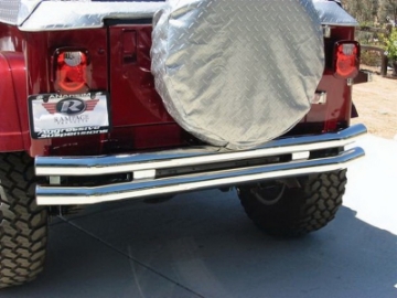 Picture of Rampage 1976-1983 Jeep CJ5 Double Tube Rear Bumper w-Hitch Receiver - Stainless