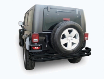 Picture of Rampage 2007-2018 Jeep WranglerJK Double Tube Rear Bumper - Black