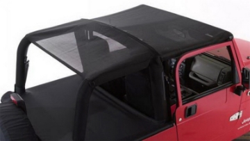 Picture of Rampage 1997-2006 Jeep WranglerTJ Combo Sun Brief-Safari Top - Black Mesh