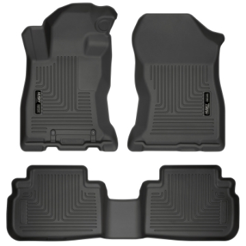 Picture of Husky Liners 2019 Subaru Forester Weatherbeater Black Front & 2nd Seat Floor Liners