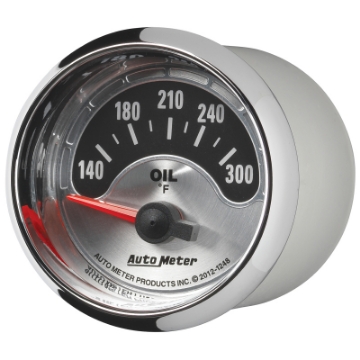 Picture of Autometer American Muscle 2-1-16in Short Sweep Electric 140-300 Deg F Oil Temp Gauge