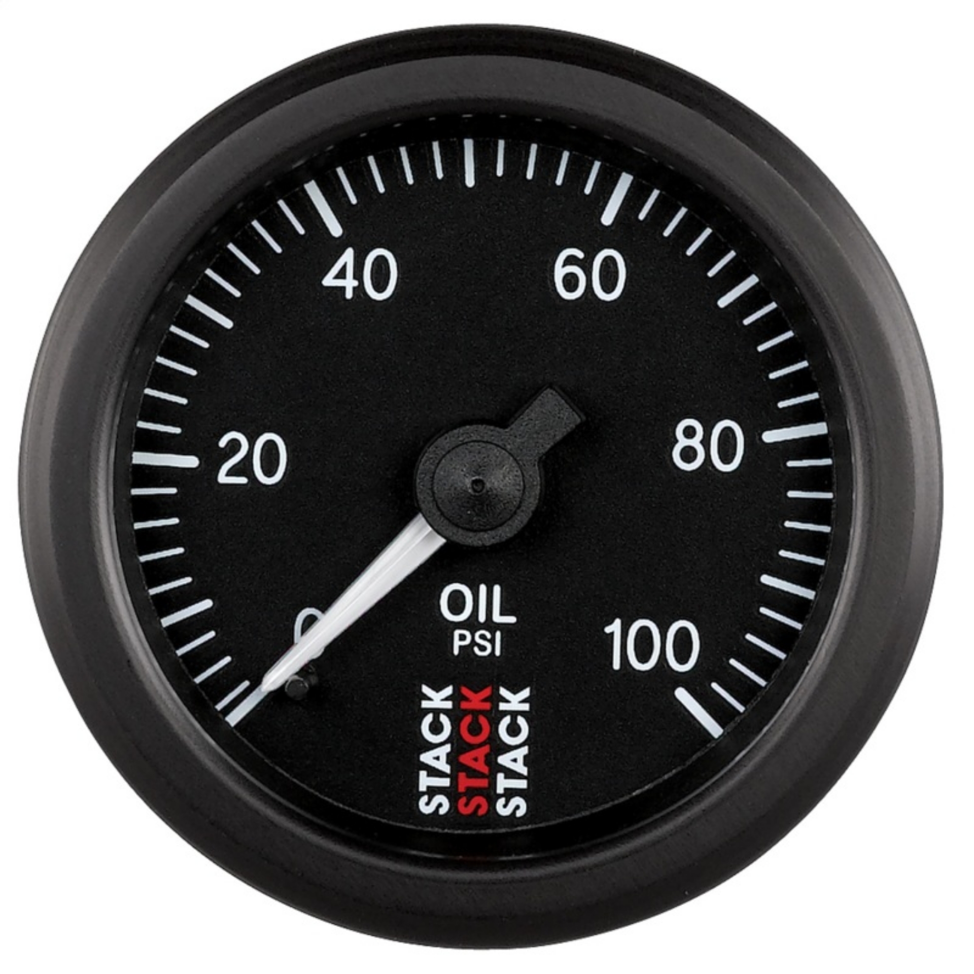 Picture of Autometer Stack 52mm 0-100 PSI 1-8in NPTF M Mechanical Oil Pressure Gauge - Black