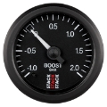 Picture of Autometer Stack 52mm -1 to +2 Bar T-Fitting 0-187in Barb M Mechanical Boost Pressure Gauge - Black