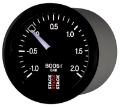 Picture of Autometer Stack 52mm -1 to +2 Bar T-Fitting 0-187in Barb M Mechanical Boost Pressure Gauge - Black