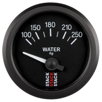 Picture of Autometer Stack 52mm 100-250 Deg F 1-8in NPTF Electric Water Temp Gauge - Black