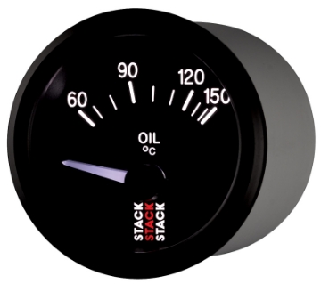 Picture of Autometer Stack 52mm 60-150 Deg C M10 Male Electric Oil Temp Gauge - Black