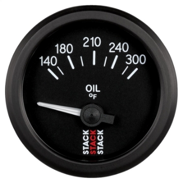 Picture of Autometer Stack 52mm 140-300 Deg F 1-8in NPTF Electric Oil Temp Gauge - Black