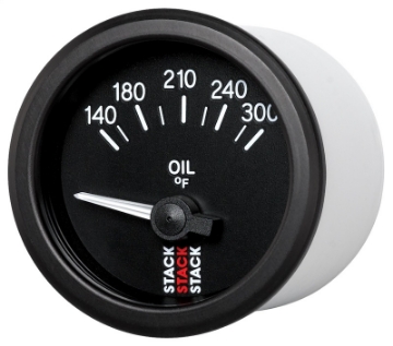 Picture of Autometer Stack 52mm 140-300 Deg F 1-8in NPTF Electric Oil Temp Gauge - Black