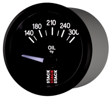 Picture of Autometer Stack 52mm 140-300 Deg F 1-8in NPTF Electric Oil Temp Gauge - Black