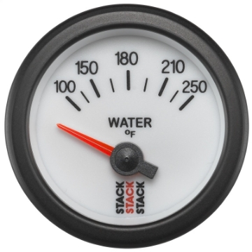 Picture of Autometer Stack 52mm 100-250 Deg F 1-8in NPTF Electric Water Temp Gauge - White