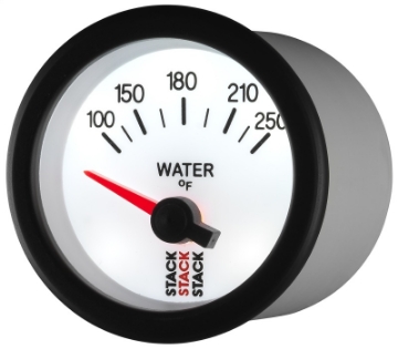 Picture of Autometer Stack 52mm 100-250 Deg F 1-8in NPTF Electric Water Temp Gauge - White