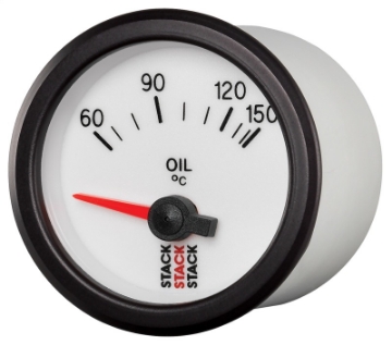 Picture of Autometer Stack 52mm 60-150 Deg C M10 Male Electric Oil Temp Gauge - White