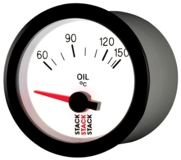 Picture of Autometer Stack 52mm 60-150 Deg C M10 Male Electric Oil Temp Gauge - White