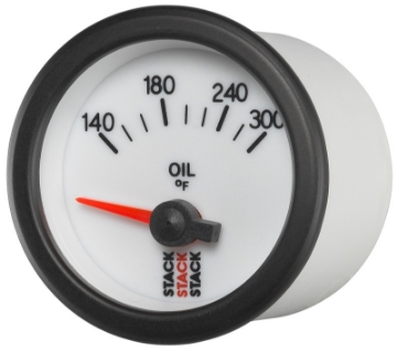 Picture of Autometer Stack 52mm 140-300 Deg F 1-8in NPTF Electric Oil Temp Gauge - White