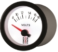 Picture of Autometer Stack 52mm 8-18V Electric Battery Voltage Gauge - White
