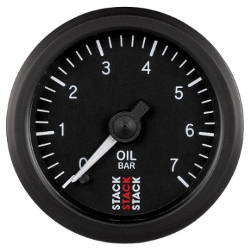 Picture of Autometer Stack 52mm 0-7 Bar M10 Male Pro Stepper Motor Oil Pressure Gauge - Black