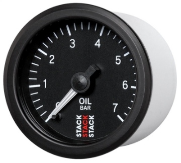 Picture of Autometer Stack 52mm 0-7 Bar M10 Male Pro Stepper Motor Oil Pressure Gauge - Black