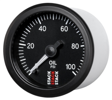 Picture of Autometer Stack 52mm 0-100 PSI 1-8in NPTF Male Pro Stepper Motor Oil Pressure Gauge - Black