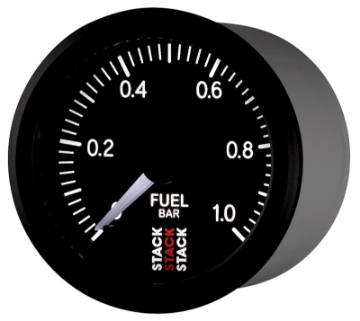 Picture of Autometer Stack 52mm 0-1 Bar M10 Male Pro Stepper Motor Fuel Pressure Gauge - Black